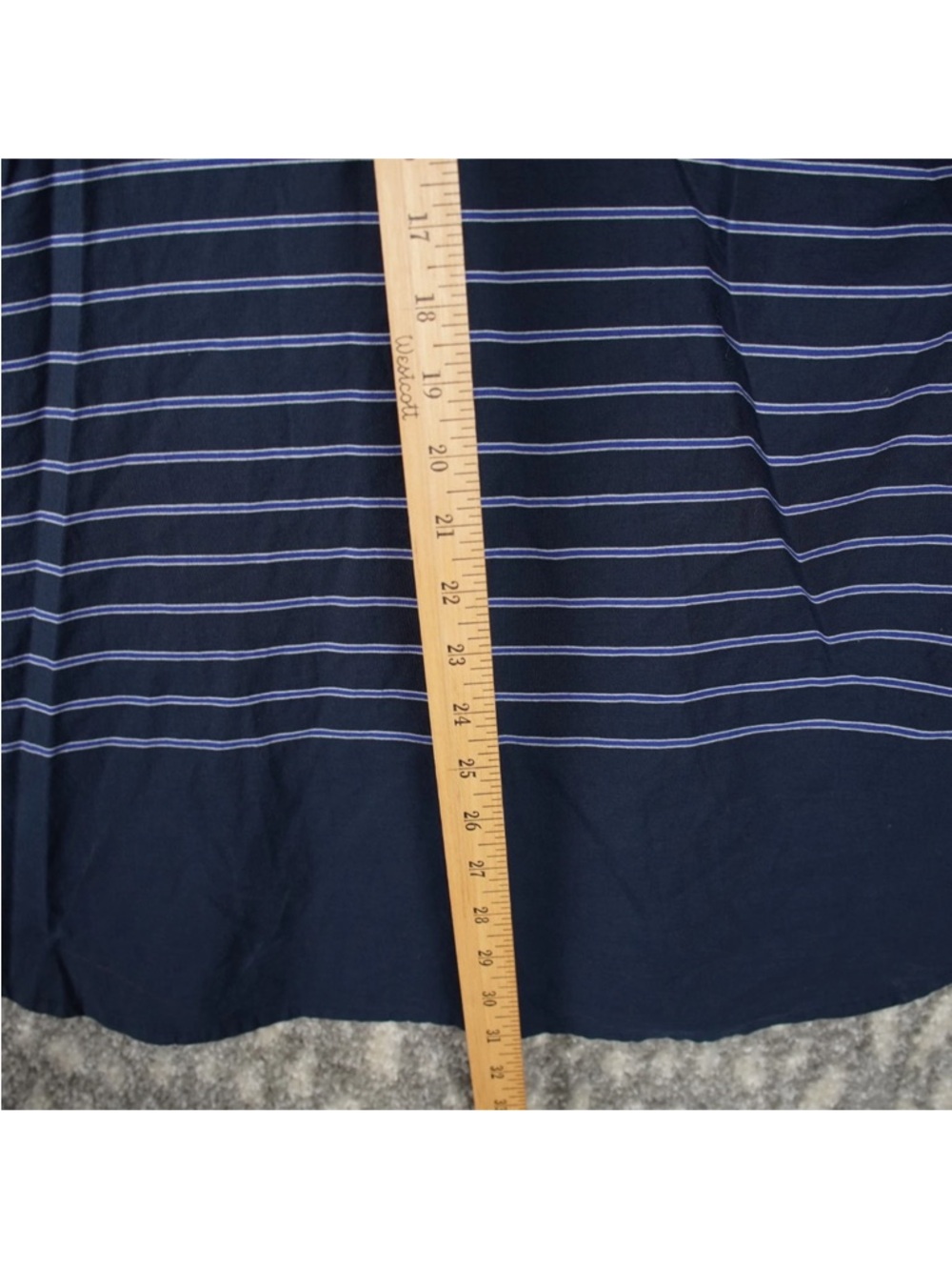 Stussy Short Sleeve Button Up Shirt Mens X-Large Navy Blue Striped Logo Street - Picture 11 of 13